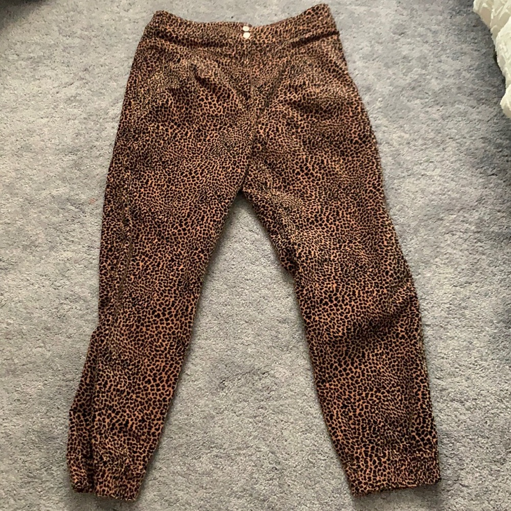 Anthropologie Brown and Black Leopard Print Pants